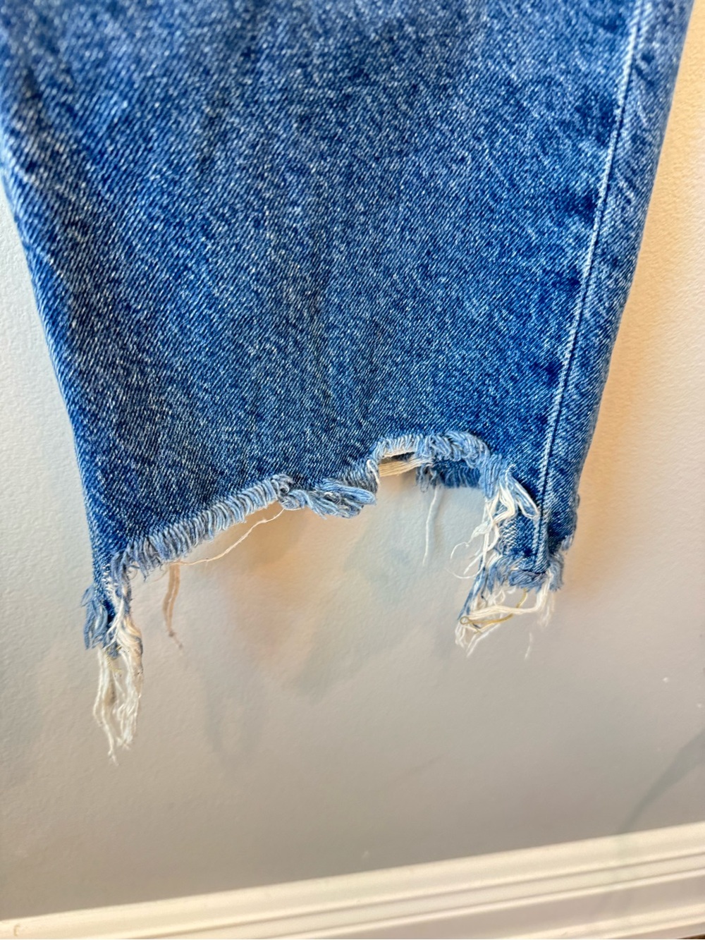 Free People Blue Distressed Boyfriend Jeans Sz 28 - Picture 2 of 7